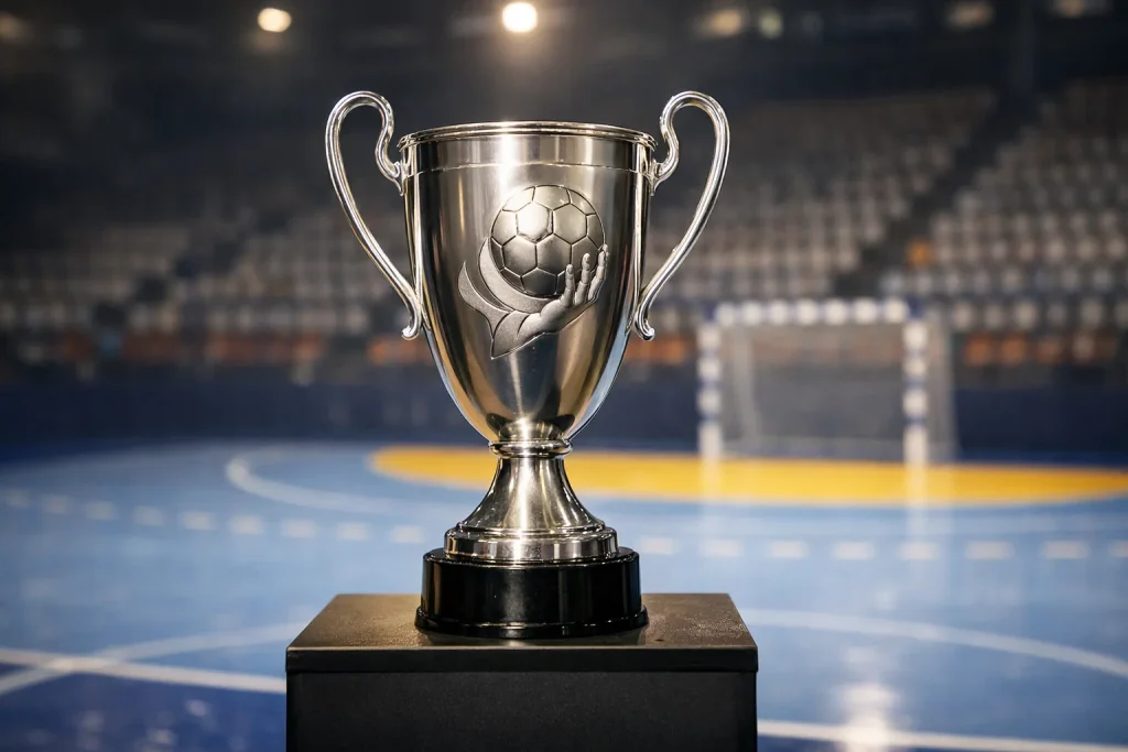Meisterschale der DAIKIN Handball-Bundesliga als Symbol für Langzeitwetten