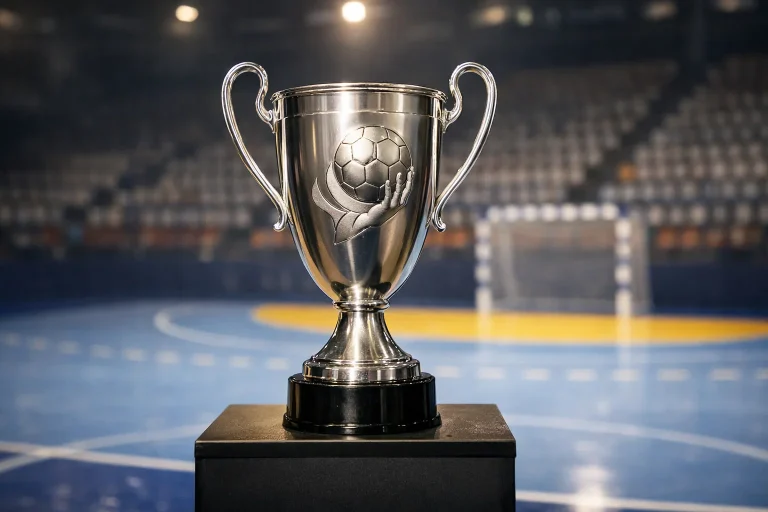 Meisterschale der DAIKIN Handball-Bundesliga als Symbol für Langzeitwetten