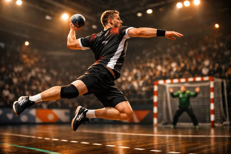 Handball-Spielszene in der DAIKIN Handball-Bundesliga als Grundlage für datenbasierte Wetten