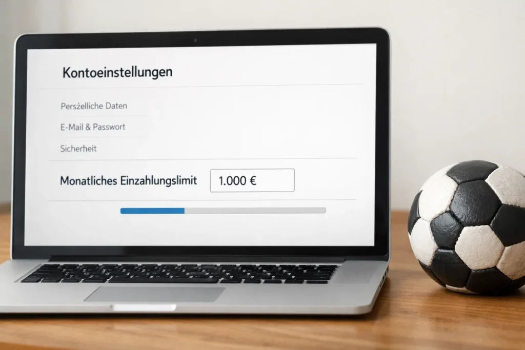 Visualisierung des LUGAS-Einzahlungslimits mit Grenze von 1000 Euro pro Monat